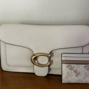 Coach Pebble Leather Shoulder Bag in Chalk with Gold Hardware